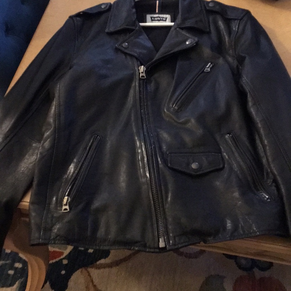 Levi black leather jacket
